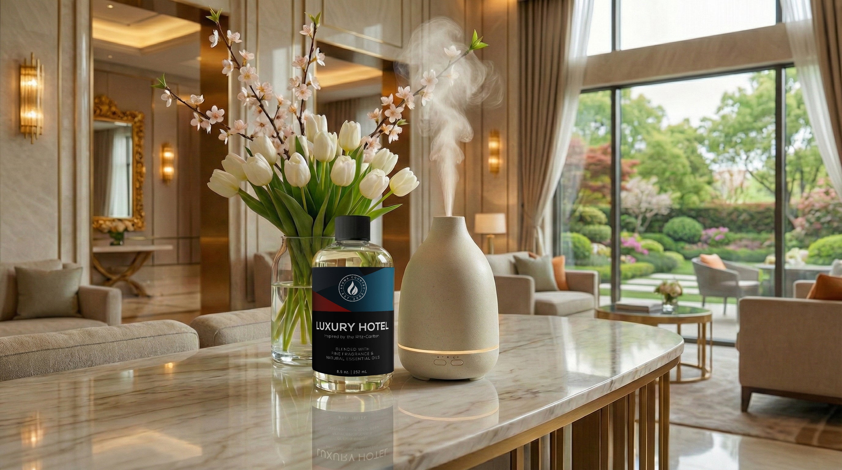 Inspired Collection diffuser oils reflecting iconic luxury hotel scents, crafted to recreate refined atmospheres through elevated home fragrance experiences.