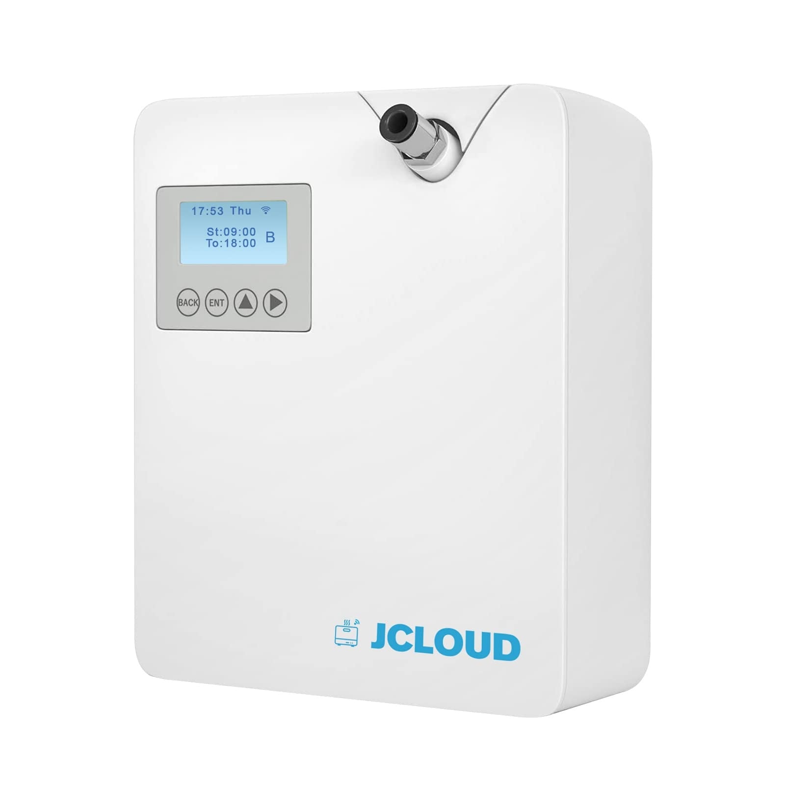 Jcloud Pro300 professional wall-mounted cold-air diffuser in white with digital timer and programmable scent output.