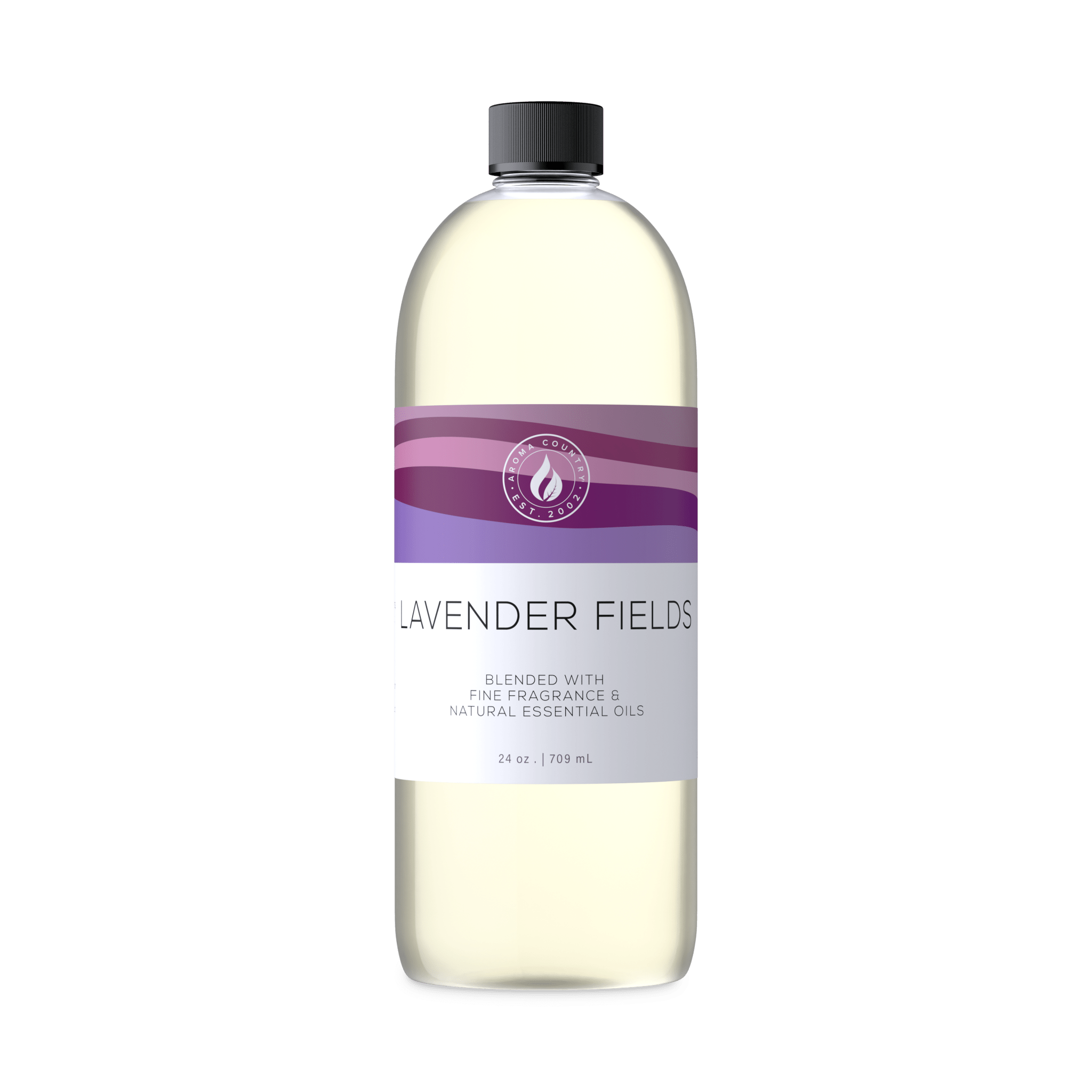 Lavender Fields high quality fragrance oil in 24 oz with a tranquil lavender aroma and graceful floral scent for consistent home fragrance