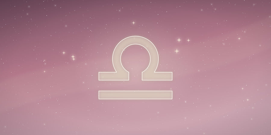 The Libra zodiac sign glowing among the stars