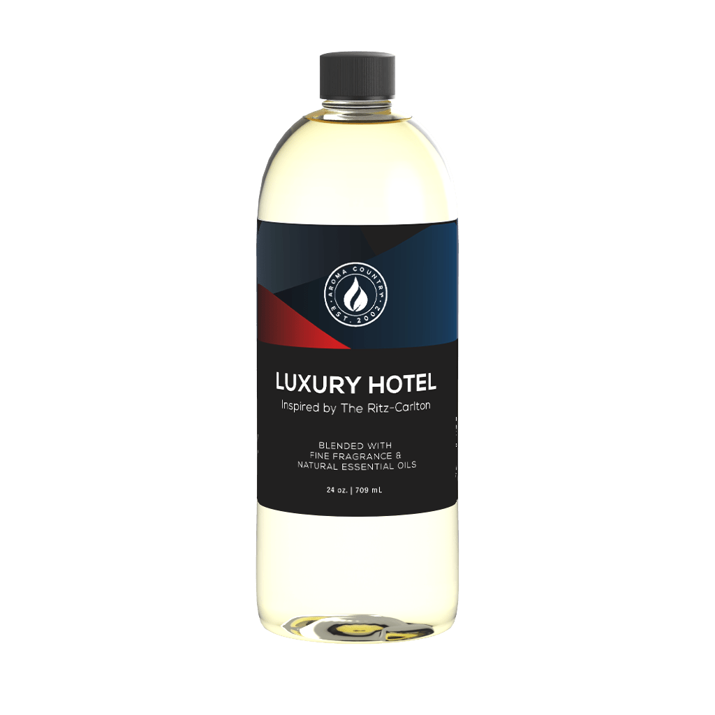 Luxury Hotel diffuser oil in 24 oz bottle, inspired by The Ritz-Carlton, featuring a bold, upscale fragrance blend for refined interior scenting.