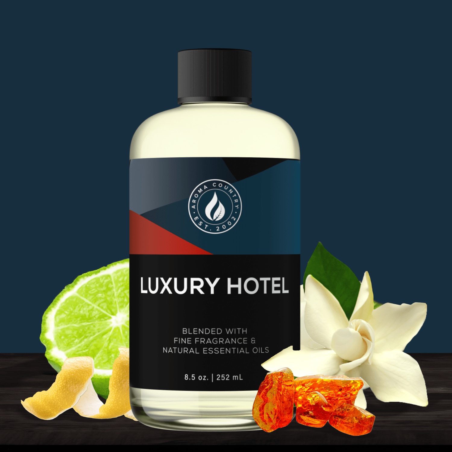 Luxury Hotel premium home scent aroma oil with ozone, lemon rind, gardenia, jasmine, water lily, amber, and white musk designed for cold air fragrance diffusion