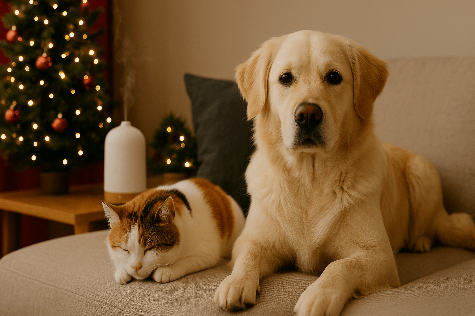 Gentle, pet-safe home scenting for cozy living spaces, showcasing the comfort and relaxation that fragrance brings to everyday environments.