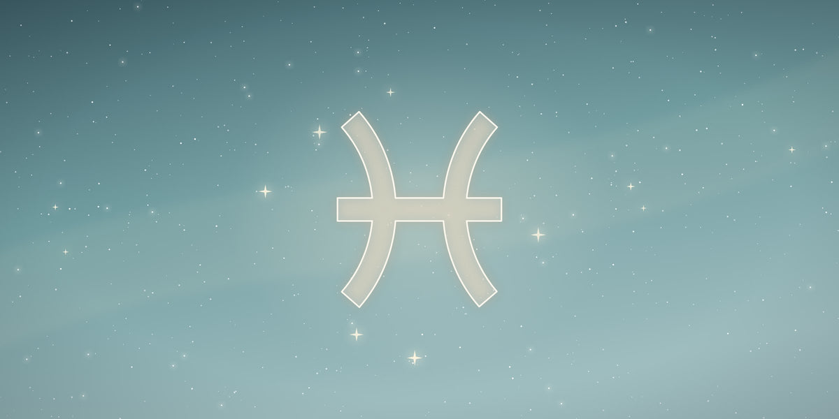 The Pisces zodiac sign glowing among the stars