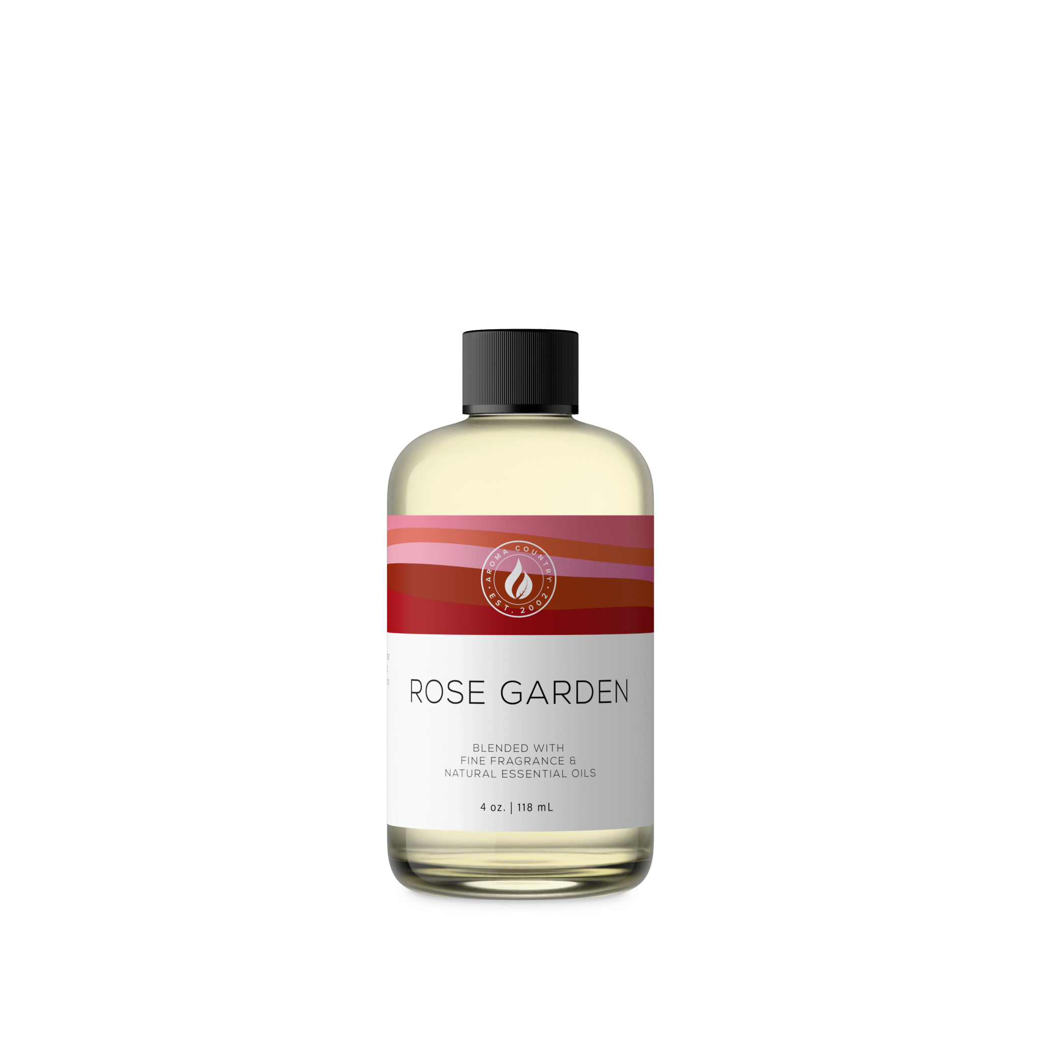 Rose Garden premium home fragrance oil 4 oz bottle featuring elegant rose aroma with warm cedarwood depth