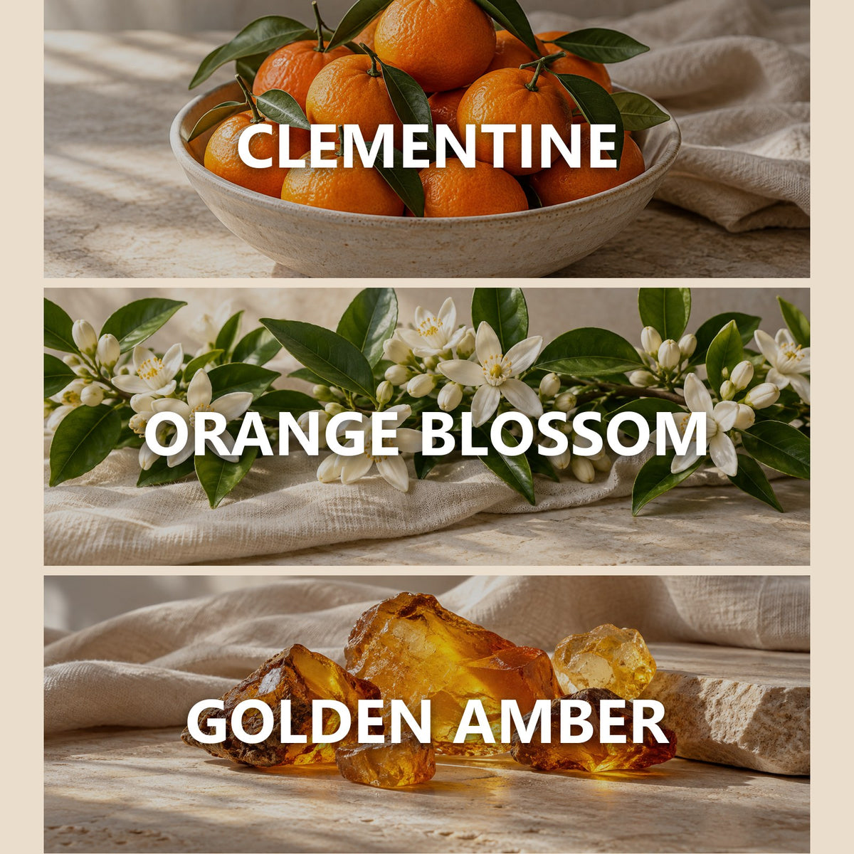 Golden Clementine scent notes: clementine, orange blossom, golden amber