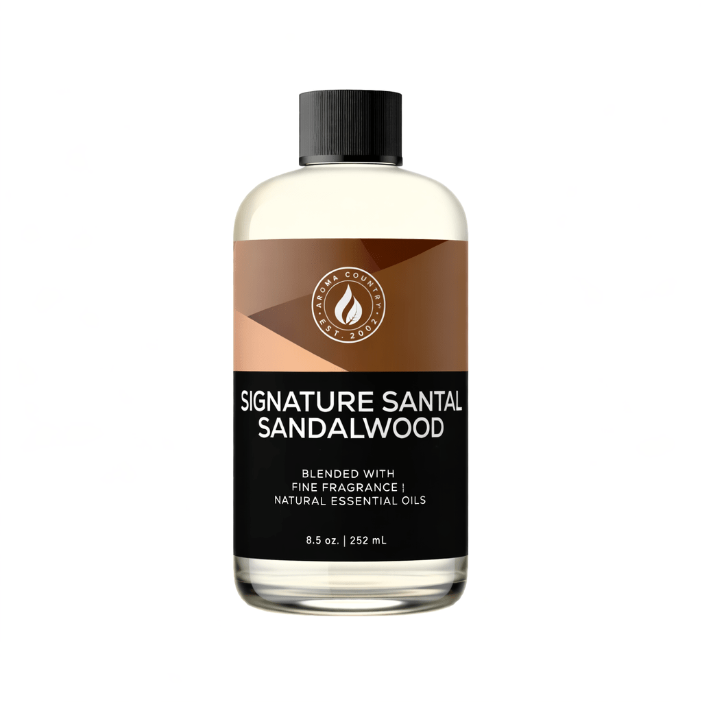 Signature Santal Sandalwood high quality fragrance oil with creamy sandalwood aroma, warm wood notes, and a rich grounding scent